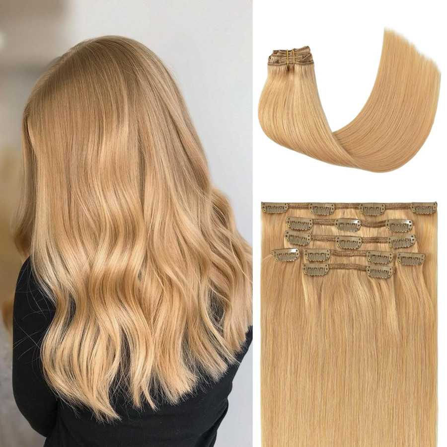 Set Easy Clip-On Deluxe Blond Mediu Auriu